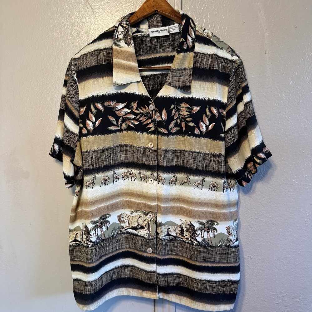 AfricaCore‎ Safari Women's 18 Cultural Button Down Alfred Dunner Blouse